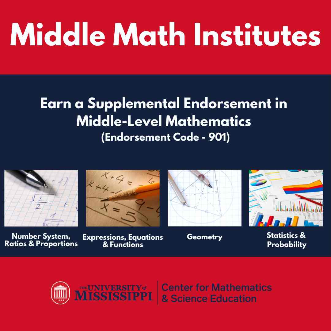 Middle math institute: earn a supplemental endorsement in middle-level mathematics